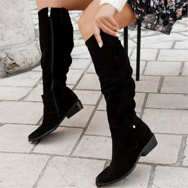 Women's Flat Knee High Boots - All-Day Comfort, Versatile Black Long Boots for Casual and Polished Outfits 2