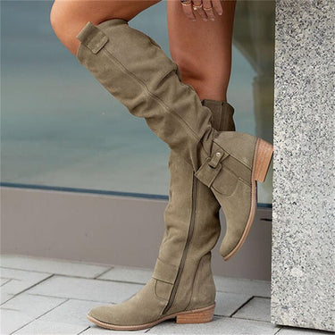 Women's Flat Knee High Boots - All-Day Comfort, Versatile Black Long Boots for Casual and Polished Outfits 8