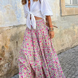 Women's Floral Print Boho Maxi Skirt 4