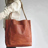 Women's Genuine Leather Handbag With Double Straps 1