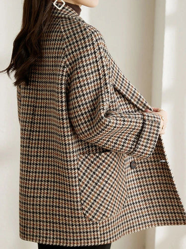 Women’s Long Checkered Blazer – Classic Autumn Winter Style 2