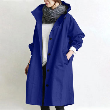 Women's Long Hooded Trench Coat – Lightweight Solid Color Casual Coat for Everyday Wear 13
