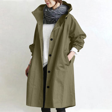 Women's Long Hooded Trench Coat – Lightweight Solid Color Casual Coat for Everyday Wear 14