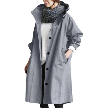 Women's Long Hooded Trench Coat – Lightweight Solid Color Casual Coat for Everyday Wear 2