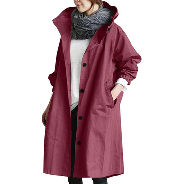 Women's Long Hooded Trench Coat – Lightweight Solid Color Casual Coat for Everyday Wear 3