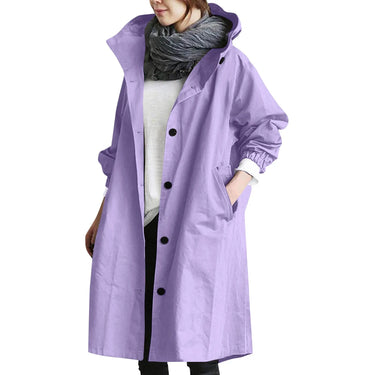 Women's Long Hooded Trench Coat – Lightweight Solid Color Casual Coat for Everyday Wear 4