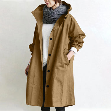 Women's Long Hooded Trench Coat – Lightweight Solid Color Casual Coat for Everyday Wear 6