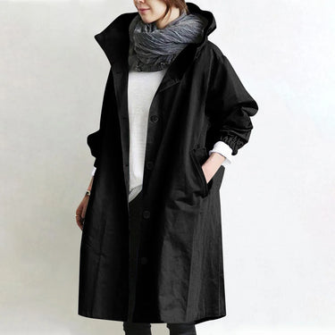 Women's Long Hooded Trench Coat – Lightweight Solid Color Casual Coat for Everyday Wear 9