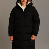 Women’s Longline Puffer Coat – Hooded Ultra-Warm Winter Outerwear 0