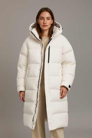 Women’s Longline Puffer Coat – Hooded Ultra-Warm Winter Outerwear 1
