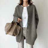 Women's Loose Fit Knitted Jacket in Soft Wool – Comfortable Autumn Outerwear, Available in 7 Colors 1
