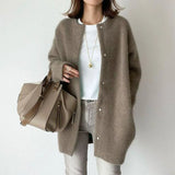 Women's Loose Fit Knitted Jacket in Soft Wool – Comfortable Autumn Outerwear, Available in 7 Colors 3