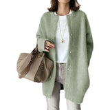 Women's Loose Fit Knitted Jacket in Soft Wool – Comfortable Autumn Outerwear, Available in 7 Colors 4