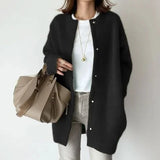 Women's Loose Fit Knitted Jacket in Soft Wool – Comfortable Autumn Outerwear, Available in 7 Colors 5