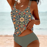 Women's Printed Tankini Swimsuit Set 0
