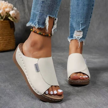 Women's Slip-On Wedge Sandals with Open Toe 1