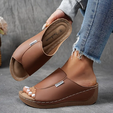 Women's Slip-On Wedge Sandals with Open Toe 2