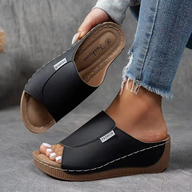 Women's Slip-On Wedge Sandals with Open Toe 3