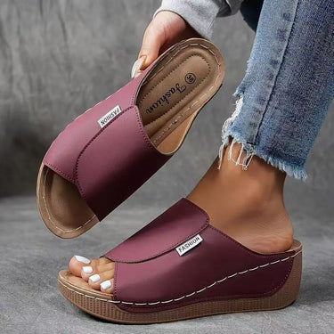 Women's Slip-On Wedge Sandals with Open Toe 4