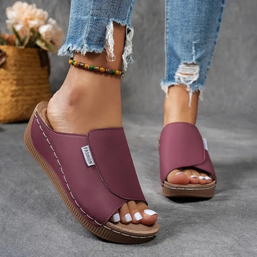 Women's Slip-On Wedge Sandals with Open Toe 5