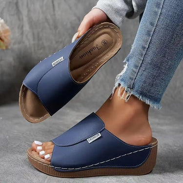 Women's Slip-On Wedge Sandals with Open Toe 6