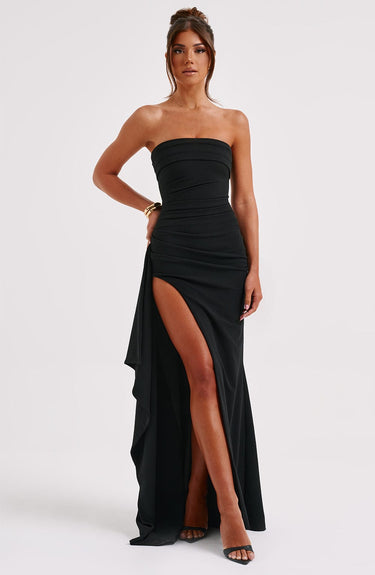 Women's Strapless Dress with Thigh-High Slit 9