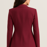 Women’s Tailored Blazer – Single-Breasted – Slim Fit – Wine Red 2