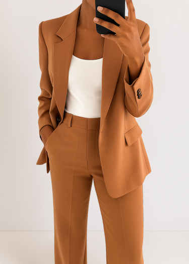Women's Tailored Two-Piece Pantsuit Set with Blazer and Trousers 5