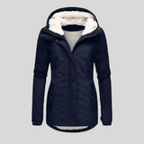 Women's Waterproof Rain Jacket with Hood and Extended Back Hem 2