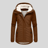 Women's Waterproof Rain Jacket with Hood and Extended Back Hem 3