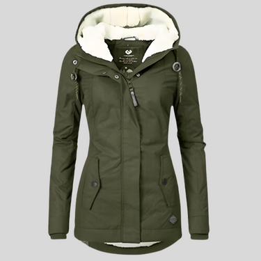 Women's Waterproof Rain Jacket with Hood and Extended Back Hem 4