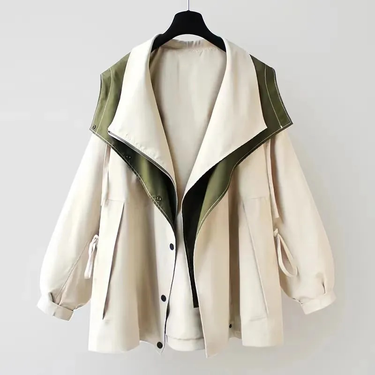 Women's Waterproof Windbreaker Jacket with Layered Hood Design 0