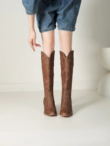 Women's Western Cowboy Boots with Comfortable Design and Stitch Detail for Everyday Wear 2