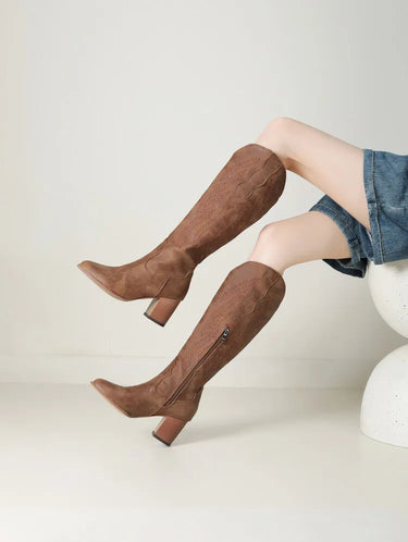Women's Western Cowboy Boots with Comfortable Design and Stitch Detail for Everyday Wear 3