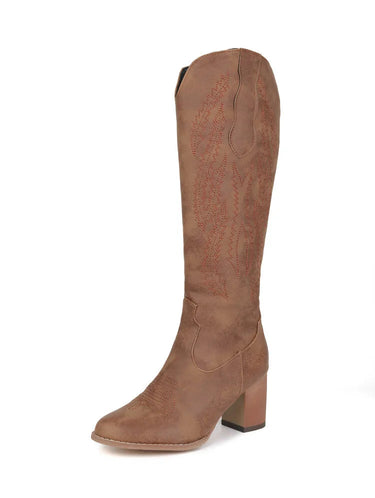 Women's Western Cowboy Boots with Comfortable Design and Stitch Detail for Everyday Wear 7