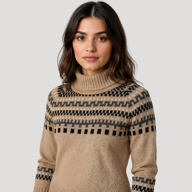 Women’s fair isle chunky knit oversized winter jumper 1