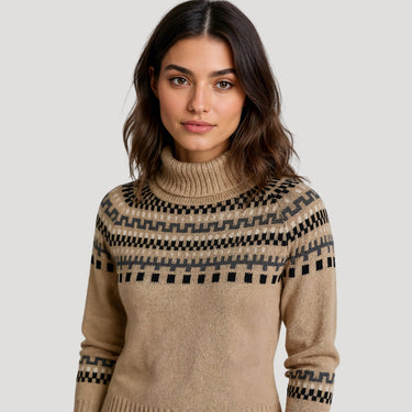 Women’s fair isle chunky knit oversized winter jumper 2