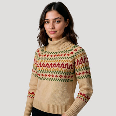 Women’s fair isle chunky knit oversized winter jumper 3