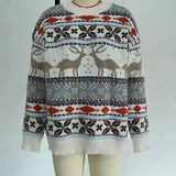 Y2k Style 2025 Winter Women Christmas Sweaters Allover Print Oversized Jumpers Full Sleeve Knitwear Warm Thick Knit Pullover Top 4
