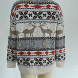 Y2k Style 2025 Winter Women Christmas Sweaters Allover Print Oversized Jumpers Full Sleeve Knitwear Warm Thick Knit Pullover Top 5