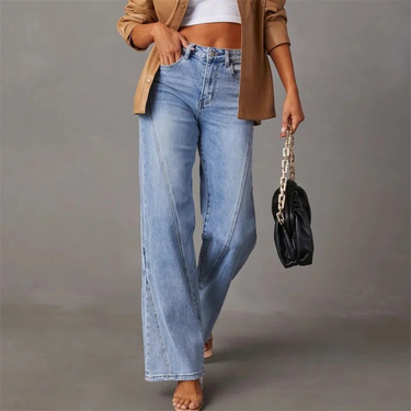 Zoe - Wide-Leg High-Waisted Denim Jeans 1