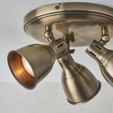Antique Brass Round Spotlight With Three Adjustable Lights - Image 4