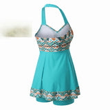 Beach Style Flattering Swim Dress Halter-Neck - angle