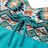 Beach Style Flattering Swim Dress Halter-Neck - detail