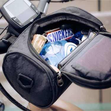 Bike Handlebar Bag Waterproof Bicycle Handlebar Bag With Clear Phone Pocket For Secure Access And Stable Mounting On Bike Handlebars - Image 13