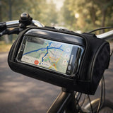 Bike Handlebar Bag Waterproof Bicycle Handlebar Bag With Clear Phone Pocket For Secure Access And Stable Mounting On Bike Handlebars - Image 1