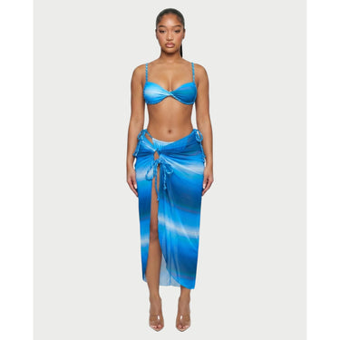 Bikini And Sarong Set Adjustable Swimwear Ombre Tie-Side - Image 5