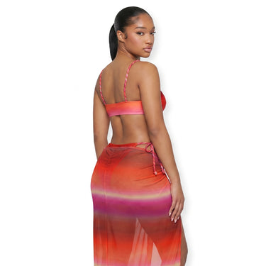 Bikini And Sarong Set Adjustable Swimwear Ombre Tie-Side - angle