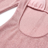 Bikini With Matching Cover Up Flattering Maxi Dress Cut-Out - detail