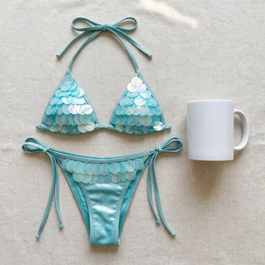 Bikini Set Adjustable Triangle Tie-Side Two-Piece - scale